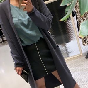 Black Top Shop Faux Leather zip skirt